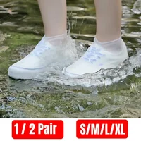 1 Pair Waterproof Rain Shoes Covers Silicone Outdoor Non-slip Rain Boot Overshoes Walking Reusable Shoe Cover S/M/L/XL Large 1
