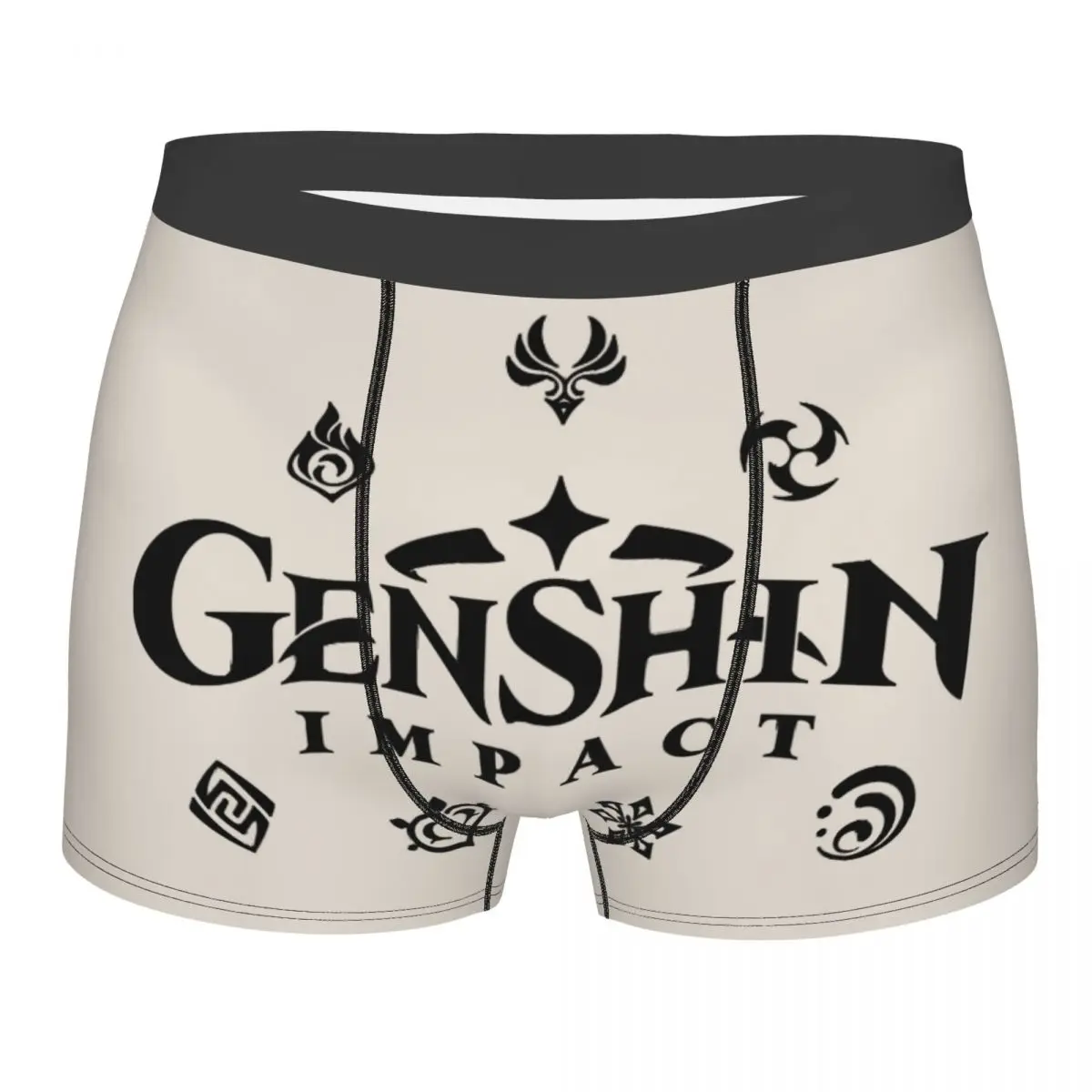 Genshin Impact Elements Men's Boxer Briefs Shorts Men Underpants Cartoon Anime Funny Men's Panties Soft Underwear For Men