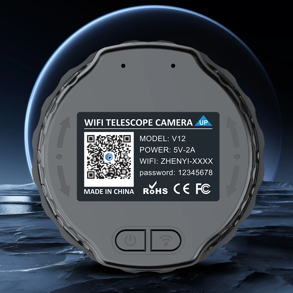 2K 4 Million High-Definition WiFi Telescope Eyepiece Camera Fits 25mm-50mm Optical Telescopes and Microscopes for Bird Watching