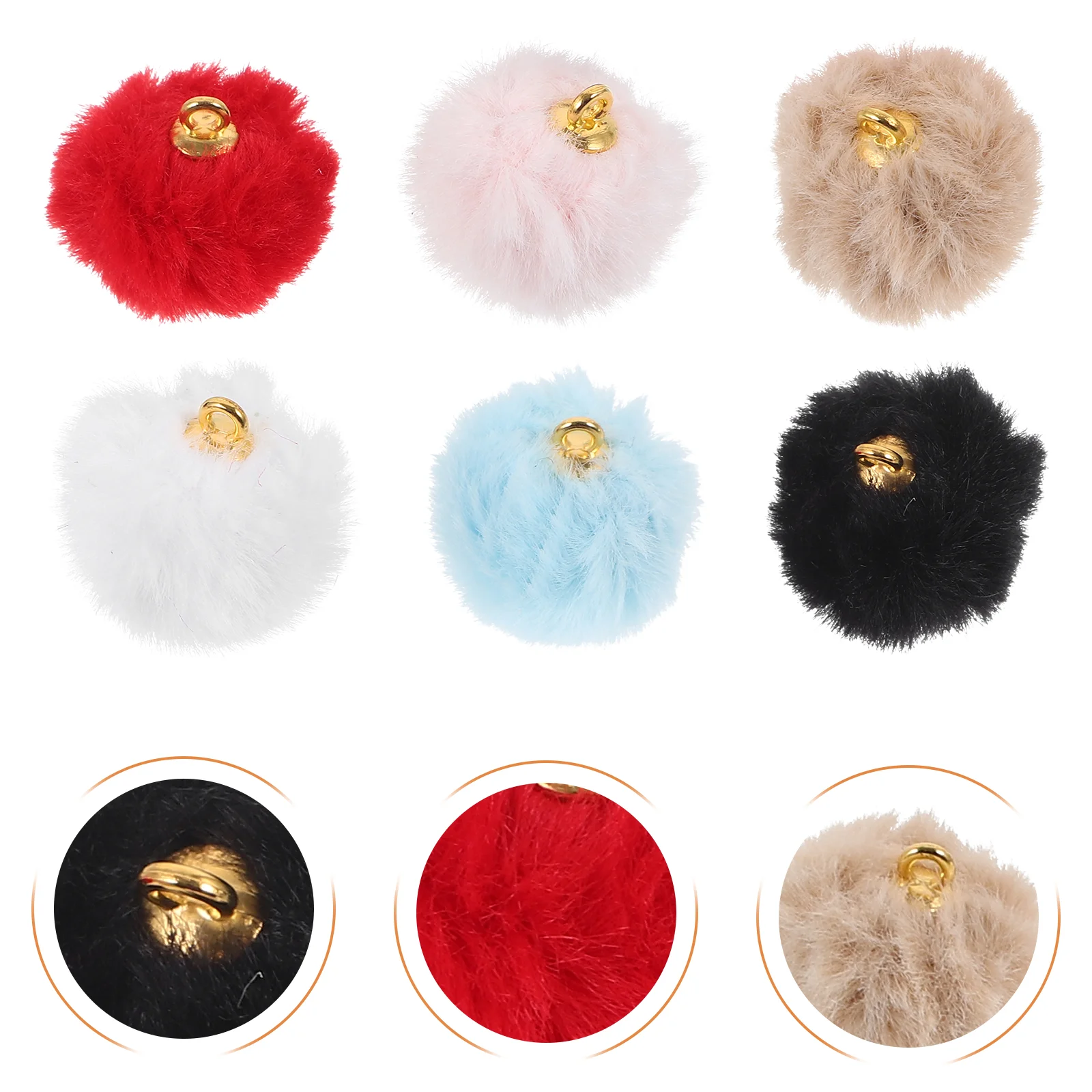 

30Pcs Mini Pom Poms Pendants Jewelry Keychain Making Pompoms Decorative Mini Pompoms for Crafts