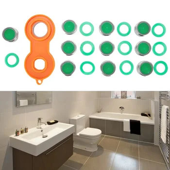 หัวก๊อกน้ำประหยัดน้ำ 10 ชิ้น พร้อมไส้กรองเปลี่ยนได้ หัวฉีดแบบผสมเกลียว M24 ขนาด 24 มม. อุปกรณ์เสริมสำหรับก๊อกน้ำในห้องน้ำ 1