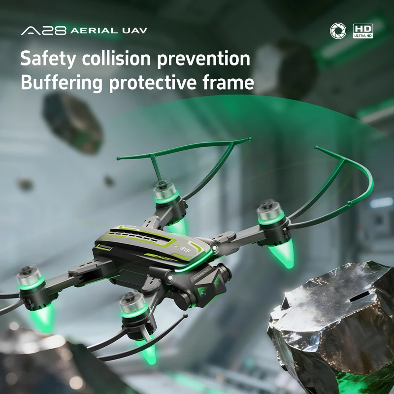 Drone A28 4K/6K/8K avec caméra HD, GPS, pliable, pour débutant