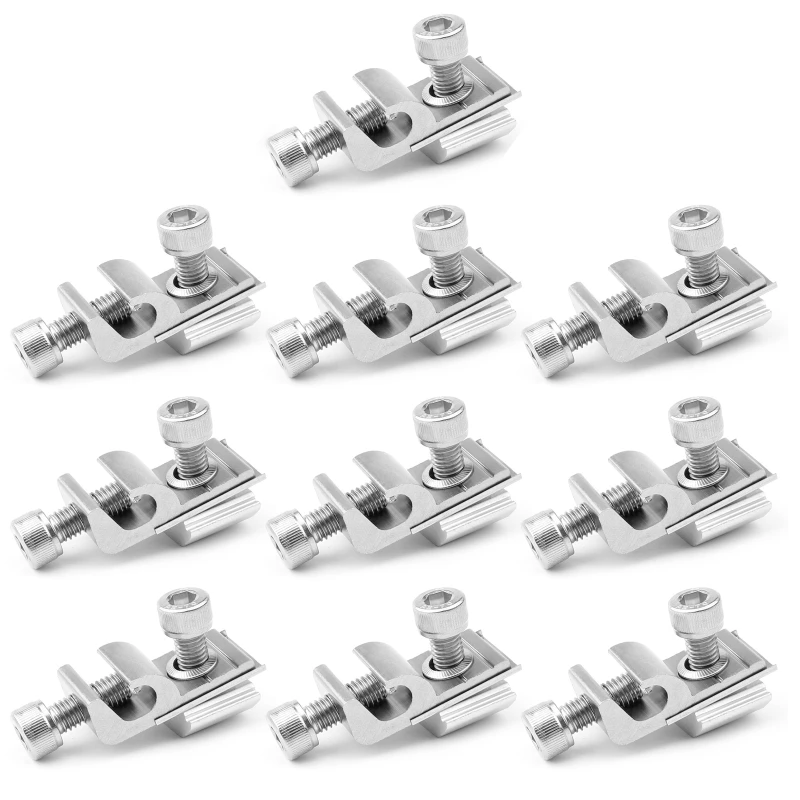 

co530 10 Pcs Grounding lug Solar Panel Fasteners Clips Cable Clamps with & Bolts