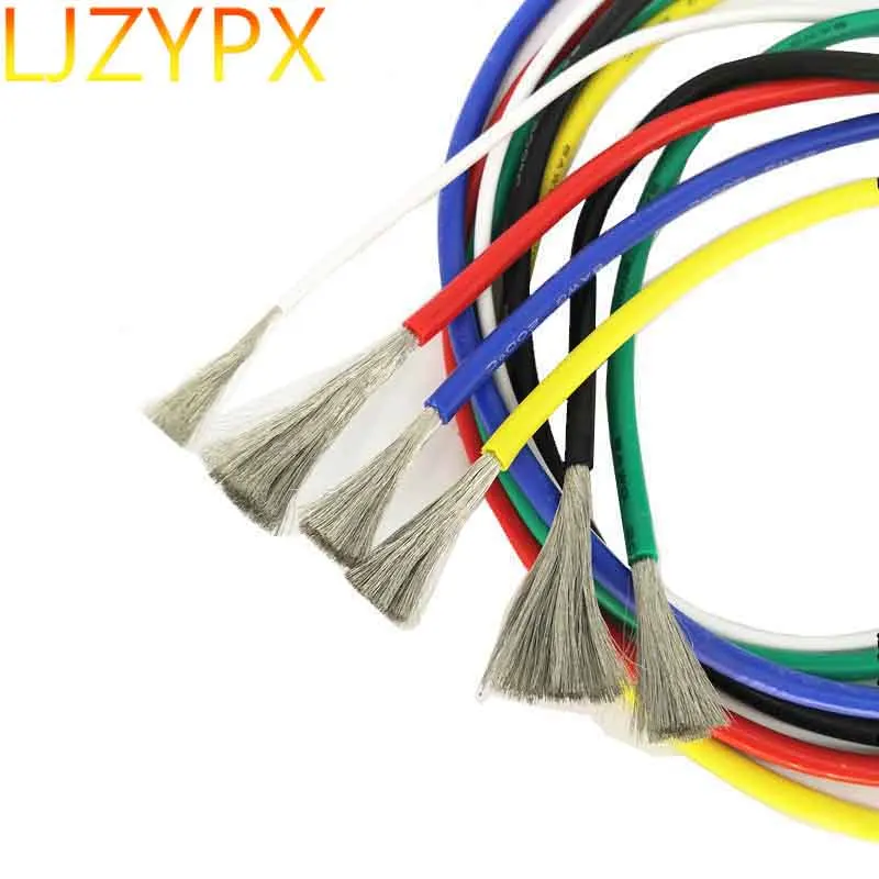 6 M/Lotto Filo Di Silicone Elettrico 28/26/24/22/20/18/16/14/12/10/8/6/4 Awg Cavo Automobilistico Flessibile In Rame Stagnato Resistente Al Calore Per