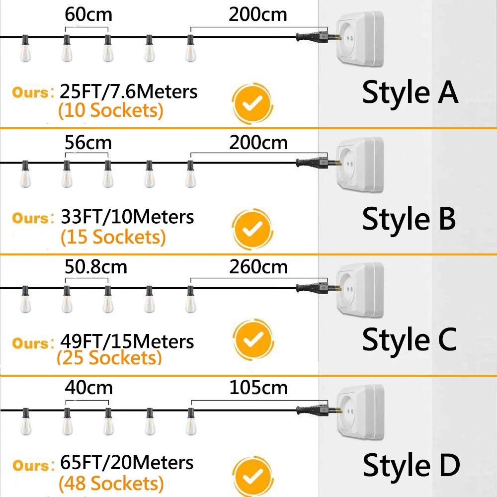 Retro Led G40 Street Garland Light EU US Plug Warm White Frosted Glass Connectable Outdoor Wedding Yard Garden Lights Decoration