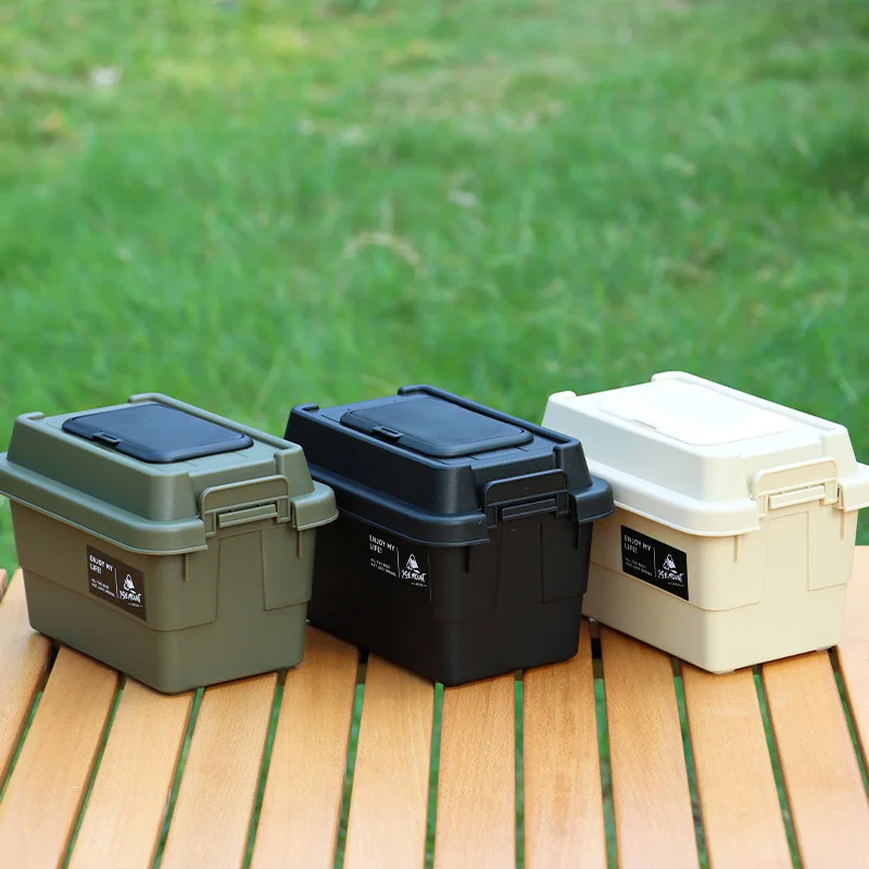 Outdoor Tissue Case Desktop Napkin Paper Storage Box Portable 1.1L Camping Picnic Seasoning Bottle Organizer Sundries Bucket 3