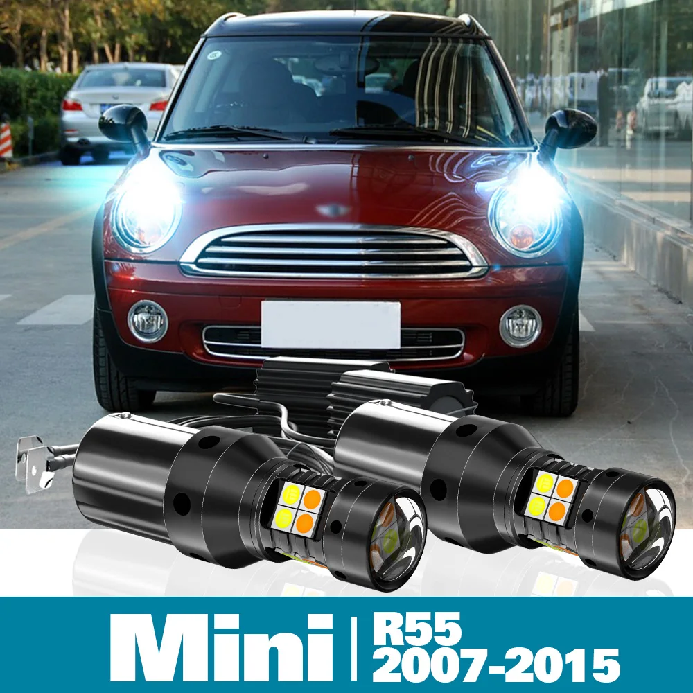 

2x LED Dual Mode Turn Signal+Daytime Running Light DRL For Mini Clubman R55 Accessories 2007-2015 2008 2009 2010 2011 2012 2013