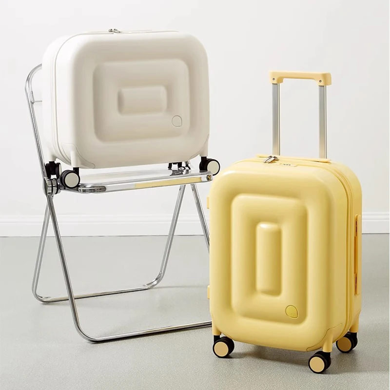 

2023 New High Profile Horizontal Luggage Ladies 20" Cabin 18" Light Trolley Suitcase 24" Thickened Pull Rod Universal Wheel