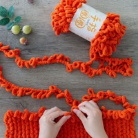 1PCS=100g Puffy Finger Loop Chunky Chenille Yarn Crochet Hand Knitting Soft Circle Rope MicroPolyester Blanket No Needle Hooks 2
