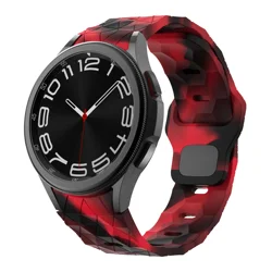 Premium Silicone Smartwatch Wristband - Universal Fit, Multiple Sizes Available - Galaxy Watch 5 45mm (Football - RB)