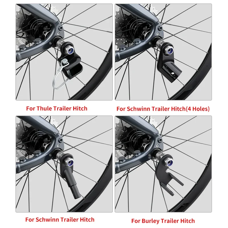 MUQZI 자전거 트레일러 히치 어댑터 12mm 스루 액슬 160-178mm 어린이, 애완동물 및 화물 트레일러용