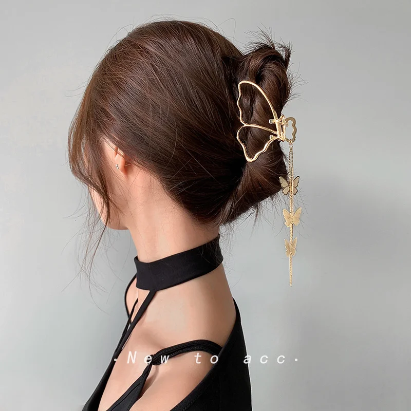 Mädchen Mode Legierung Haar Krallen Haar Klemmen Schmetterling Anhänger Haarnadeln Grips Koreanische Barrettes Krabben Für Frauen Haar Zubehör – Detail 3