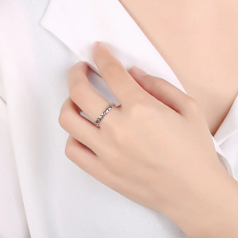 Original 925 Sterling Silver Ring Star/Heart/Wave Shape for Women Wedding Engagement Fine Jewelry Simple S925 Gift