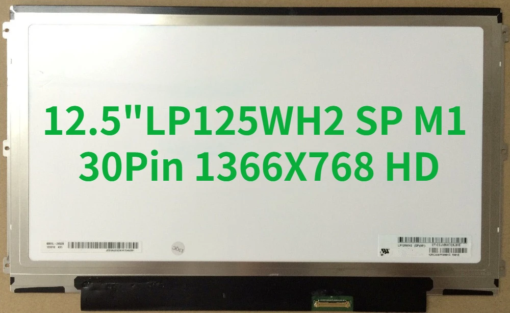 

LP125WH2 SP M1 LP125WH2-SPM1 LP125WH2 (SP)(M1) LED Screen LCD Display Matrix for Laptop 12.5" Matte 30Pin 1366X768 HD Replaceme