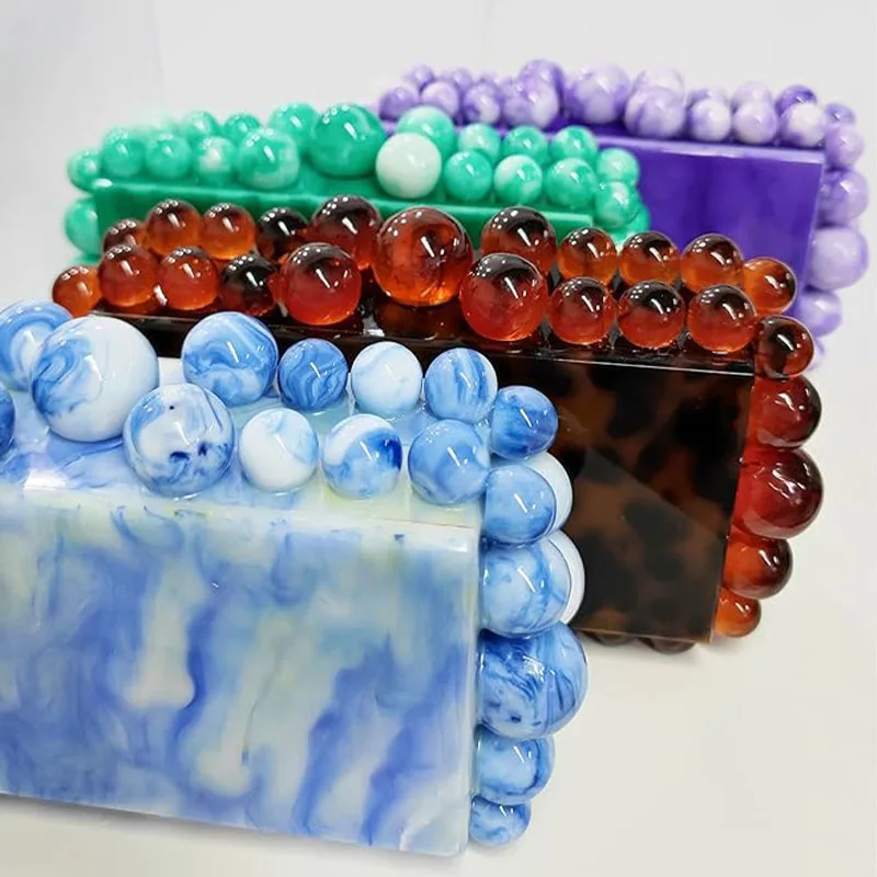 Women Acrylic Evening Clutch Bag Glitter Marble Purse Handbag For Wedding Cocktail Party Prom Chain Shoulder Bag Luxury Clutches