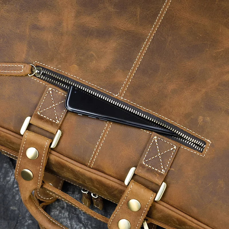 Distressed Large Leather Lenovo Mens Messenger Laptop Bag Briefcase
