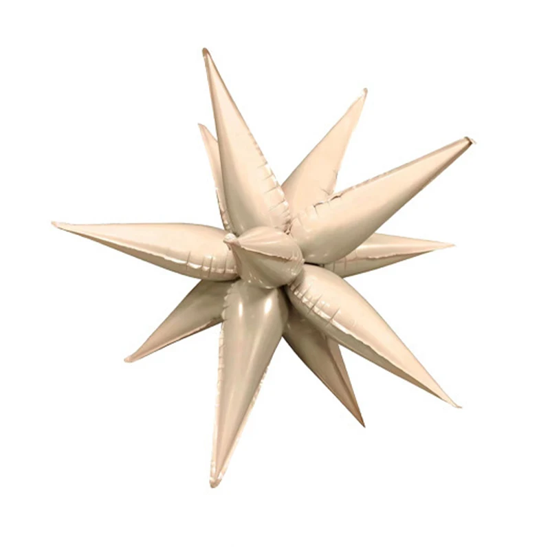 12 globos de aluminio con forma de estrella explosiva para bodas, cumpleaños, fiestas, festividades, suministros de decoración, gotas cónicas