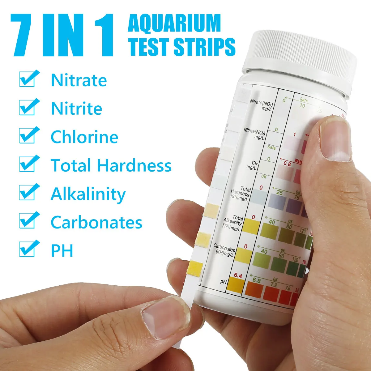 Aquarium Test Strips 100Pcs Water Test PH Strips Multipurpose 5-7 in 1 Fish Tank Kit for Aquarium Pool Accessories aquarium test strips aquarium water quality testing agent