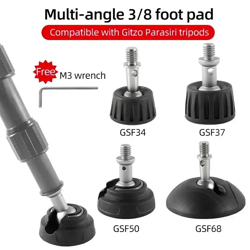 GSF34 GSF37 GSF50 GSF68 Rubber Camera Monopod Tripod Foot Pad 3/8 Inch Anti Slip Release For Tripod Monopod Leg