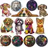 Dog Wooden Jigsaw Puzzles Art Unique Butterfly Animal Shaped Puzzle Diy Intelligent Game for Adults Kids Family Home Decor 1