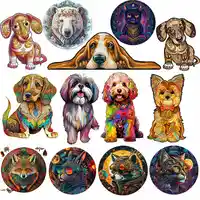 Dog Wooden Jigsaw Puzzles Art Unique Butterfly Animal Shaped Puzzle Diy Intelligent Game for Adults Kids Family Home Decor 1