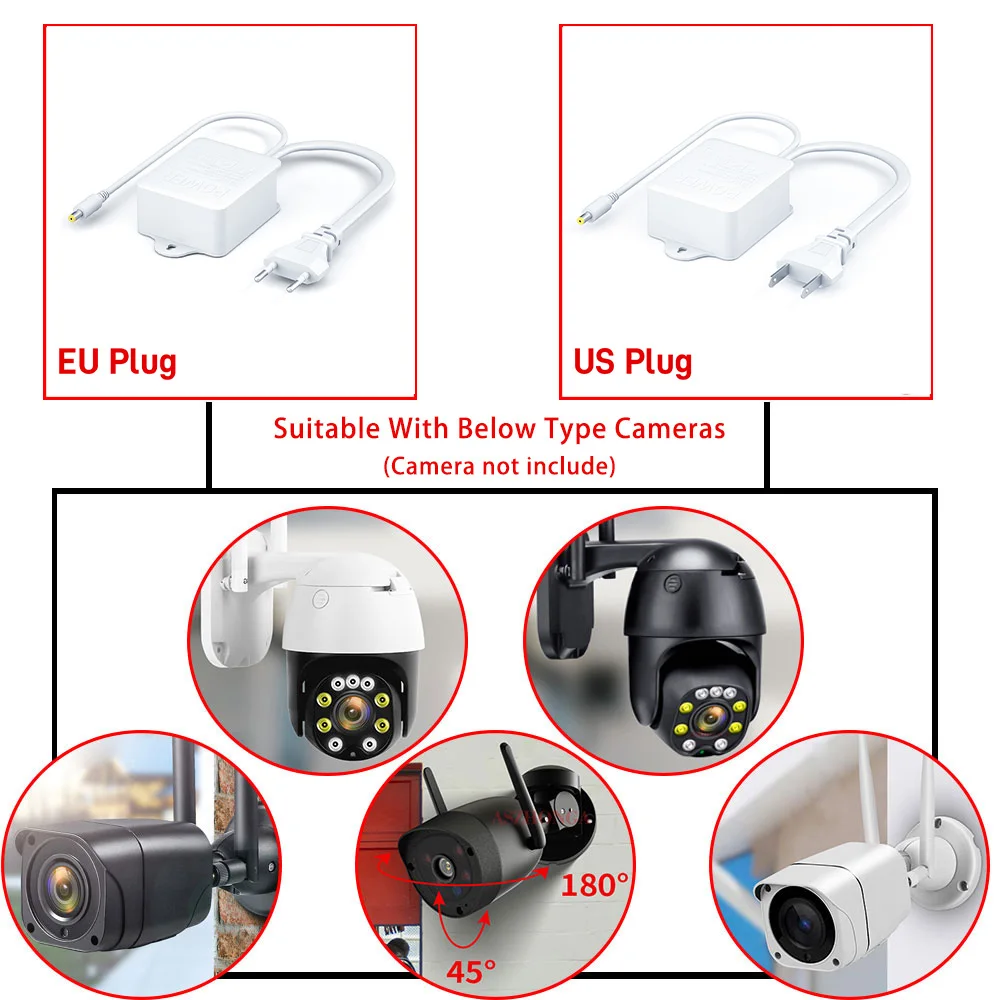 AC 100-240V To DC 12V 2A CCTV Power Supply Adapter For CamHi 5X Optical ZOOM IP Camera power adapter,power supply