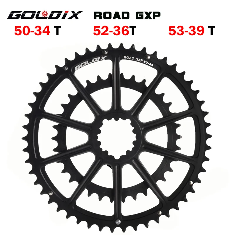 

GOLDIX 50-34/52-36T/53-39 is applicable for SRAM GXP specification and compatible with SHIMANO R7020/R8000 road bicycle crankset