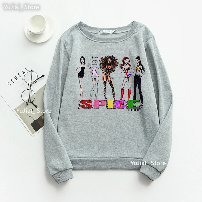 2023 Spice Girls Cartoon Print Sweatshirt Girls Fashion Hip Hop Hoodies Women'S Clothing Funny Cool Tracksuit Femme Streetwear