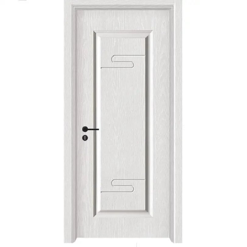 One-stop Service Cheap Steel Wood Interior Door WPC 6 Panel Bedroom Doors With Lock 2