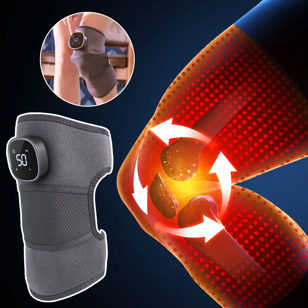 

Cordless Vibration Heated Knee Brace Wrap with Massage Physiotherapy Arthritis Elbow Pain Relief Heated Knee Pad Warm Knee
