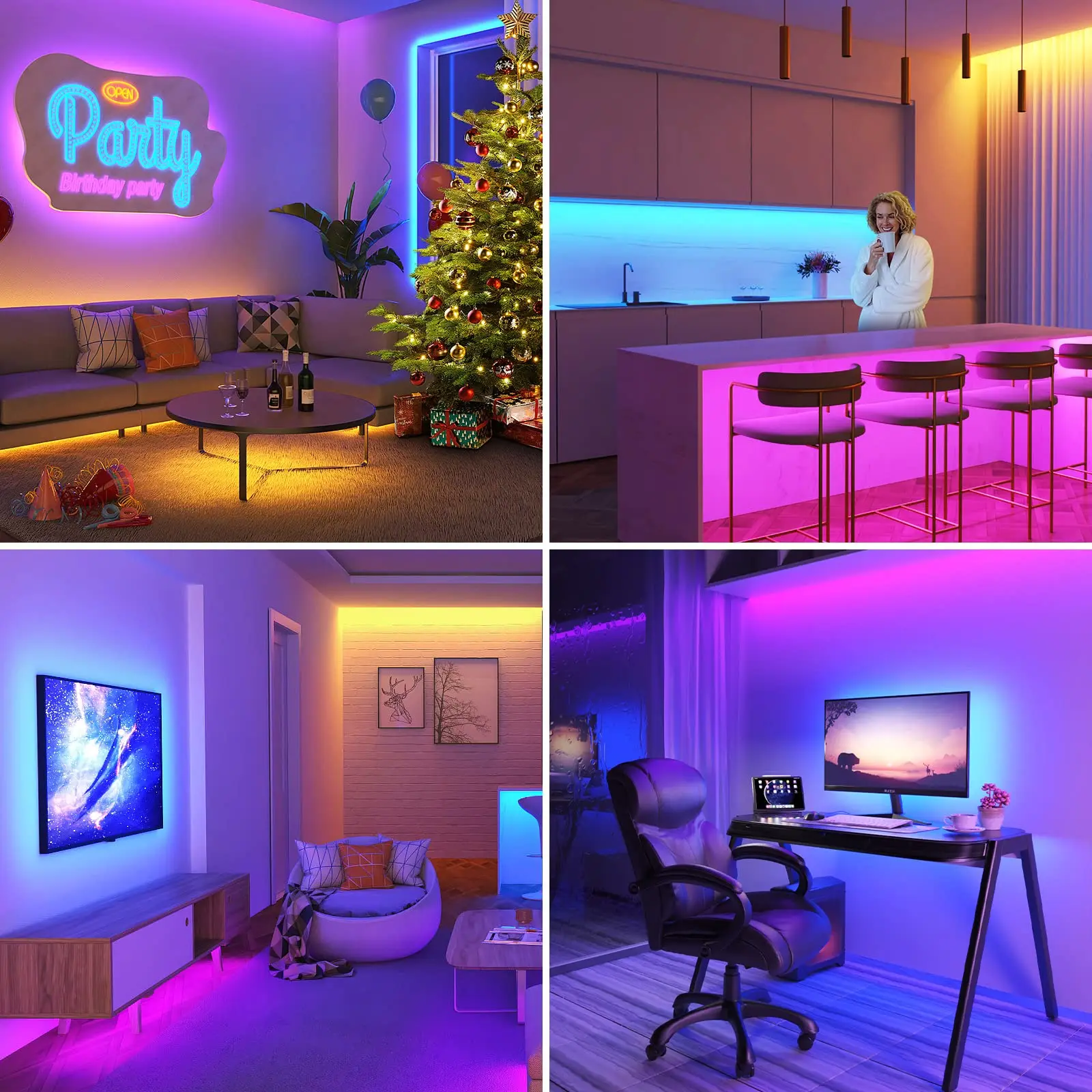 Cololight Luzes de LED, luzes de parede para decoração de quarto, luzes de  ambiente multicoloridas de sincronização de música para quarto, luzes  noturnas, luzes de jogos compatíveis com Alexa, Google Assistant (Mix