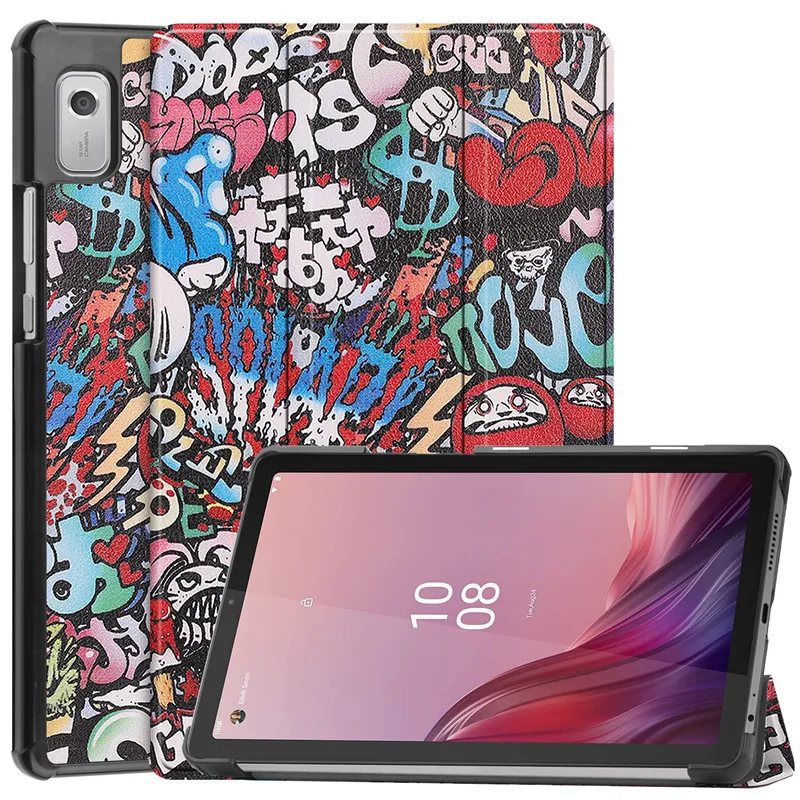 For Lenovo Tab M9 TB-310FU 9 Inch 2023 Case PU Leather Tri-Folding Stand Magnetic Flip Stand Cover For Lenovo Tab M9 Tablet_voghion.com
