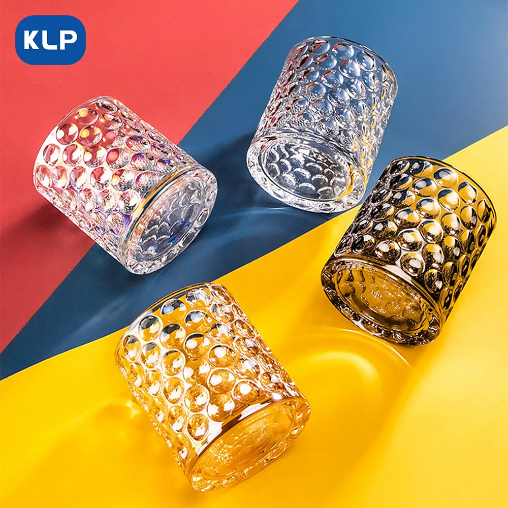 KLP Glasses Drinking glasses for home kitchen dining room office desktop Three color options clear amber anthracite