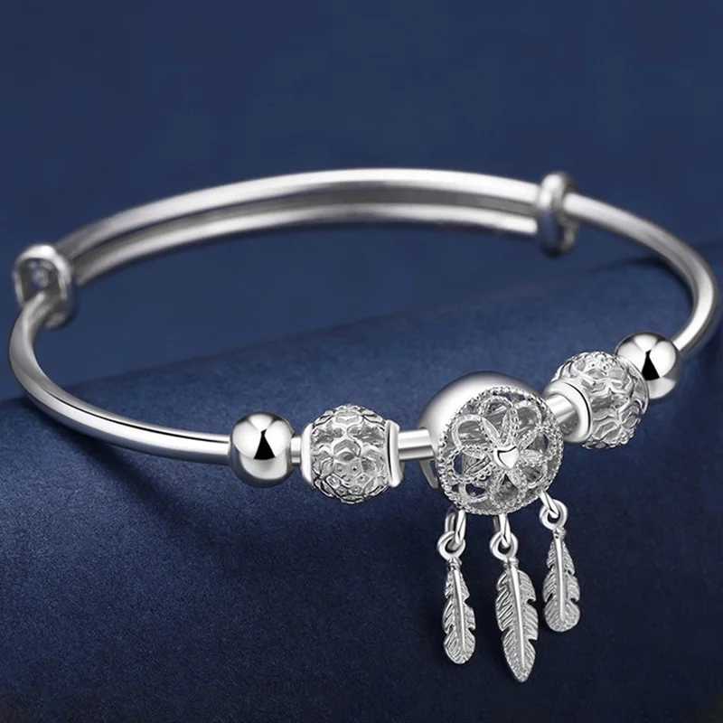 

Женский браслет из серебра 925 пробы, с перьями