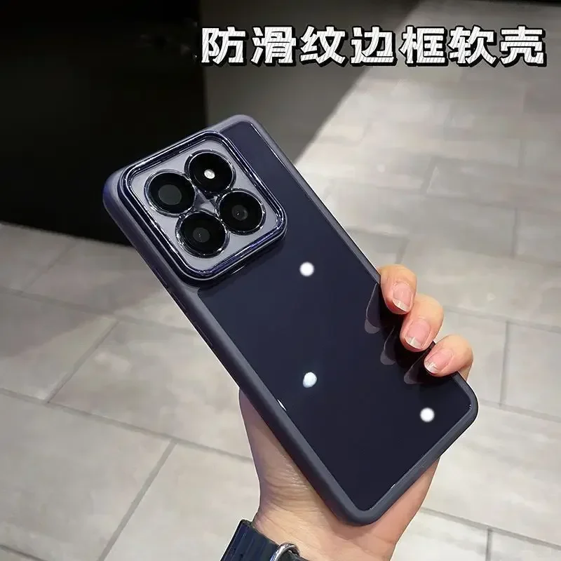 Clear TPU Silicone Back Cover with Camera Protector Lens Film