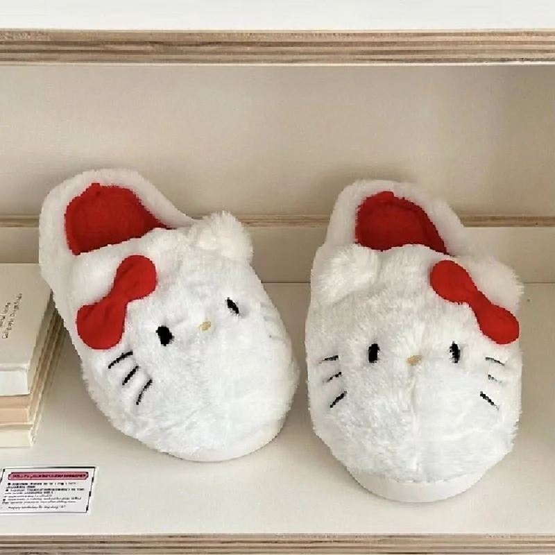 산리오 헬로 키티 슬리퍼, 귀여운 애니메이션 학생 봉제 면 슬리퍼, 방 장식, 욕실 액세서리, Y2K 면 신발, 귀여운 선물
