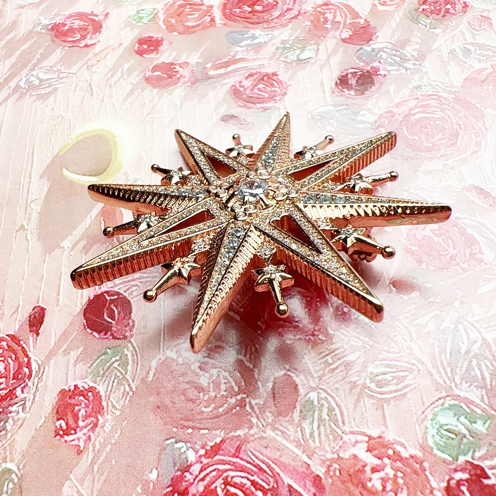 로즈 골드 도금 브로치 스타 순수한  여성을위한 브랜드의 새로운 고급 보석 로맨틱 선물