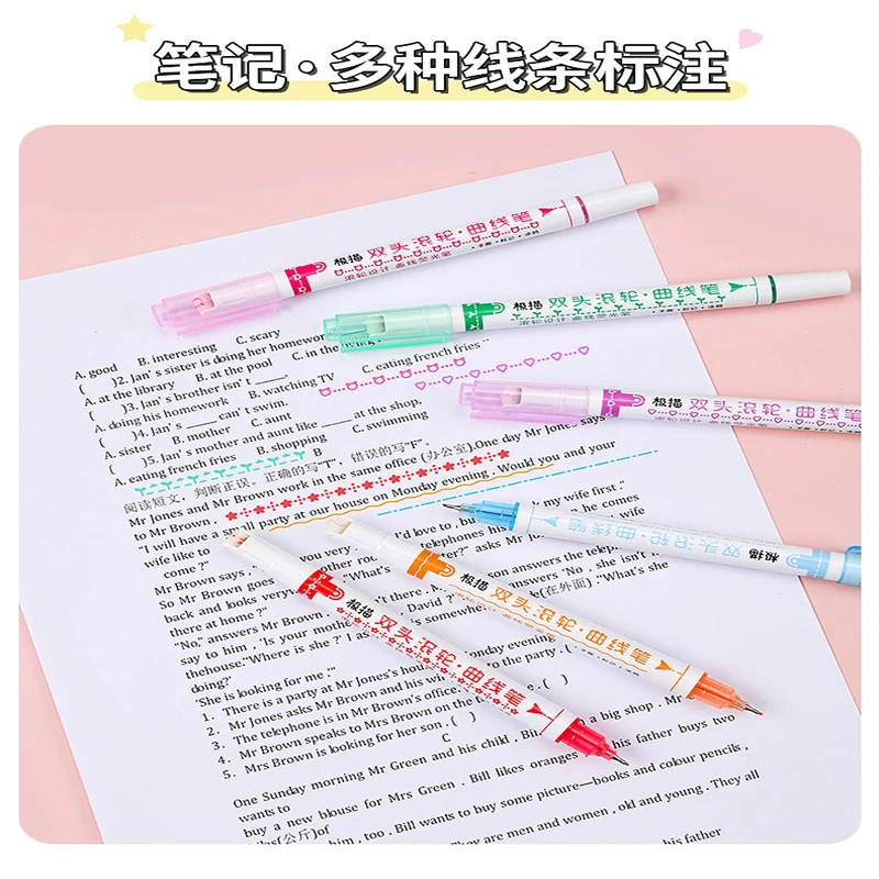 Lace pen wave flower type fluorescent pen contour curve cute marker pen
