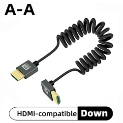 Ultra High - Speed Coiled 8K HDMI Cable with eARC and HDR Support for Cameras, Monitors, and Gaming​​ (HD to HD Down)