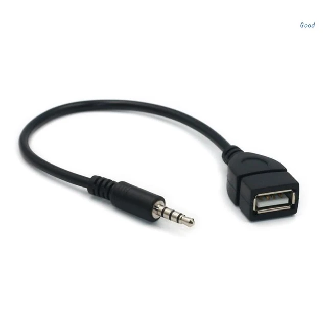 Cable Audio De Jack A USB Hembra AUX Salida Auxiliar Auriculares Radio  Coche MP3