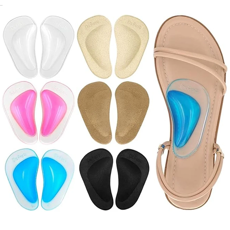 2pcs Arch Support Shoe Insoles for Flat Feet Gel Arch Inserts for Plantar Fasciitis, Pad Relieve Pressure and Feet Pain