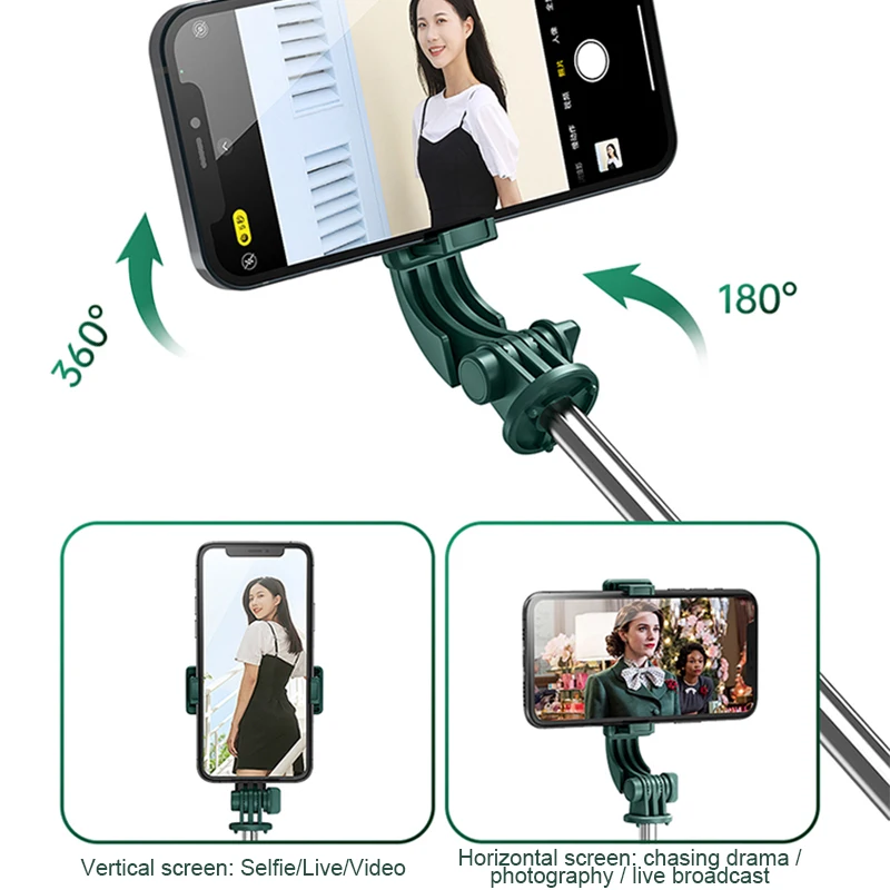 Selfie Stick Wireless Mini Tripod BT Extendable Monopod Remote shutter For IOS Android phone live vlog video travel