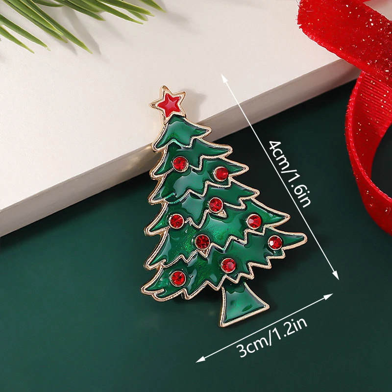 Cute Santa Claus Cartoon Christmas Brooch Christmas Tree Bell Badge Hat Denim Lapel Pin Holiday Atmosphere Decoration Jewelry