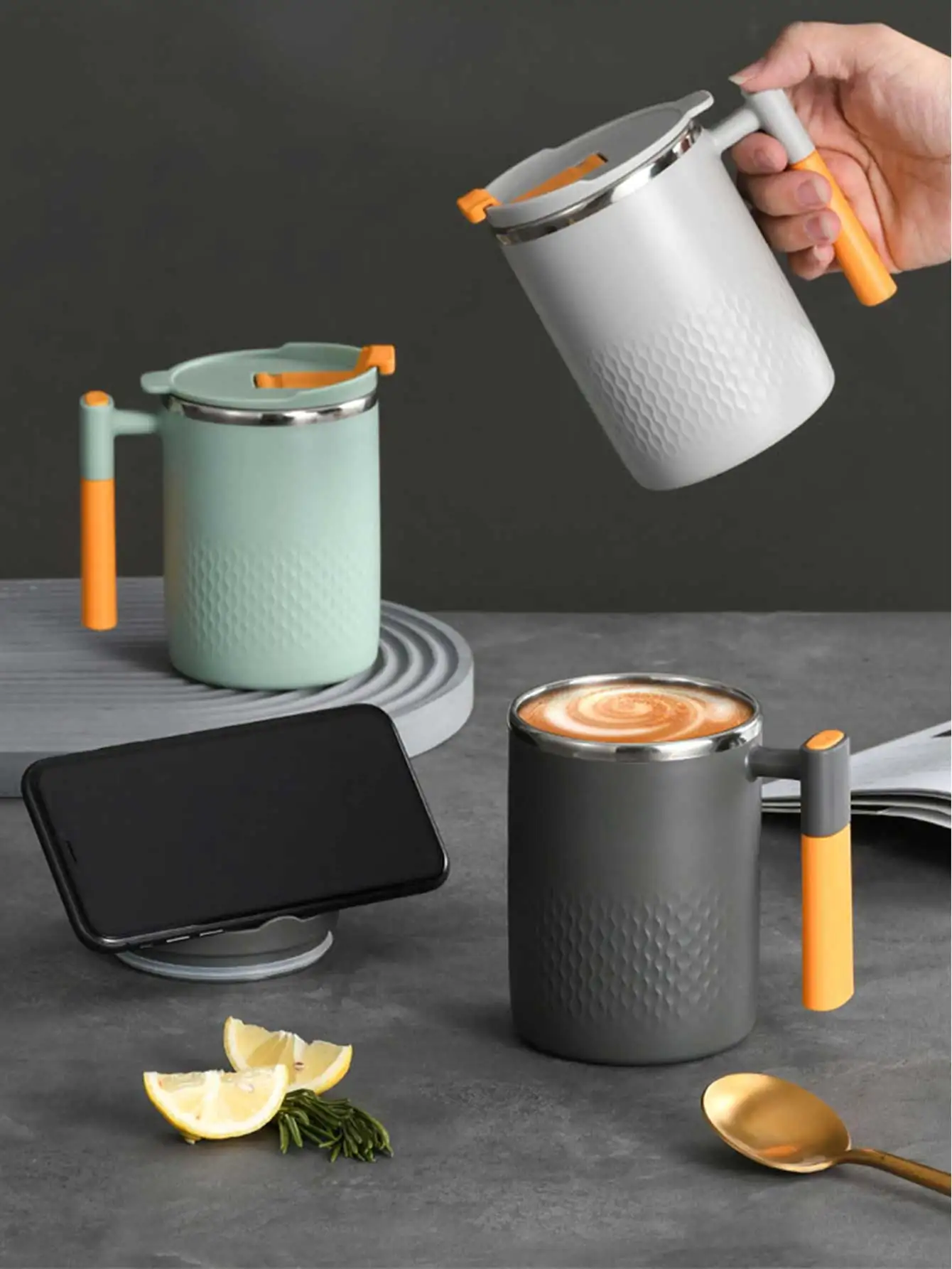 18/8 Stainless Steel Coffee Mug With Handle Portable Double Layer Insulated Tumbler Heat-resistant Drinkware stainless steel cups stainless steel cup coffee cup stainless steel mug water cup