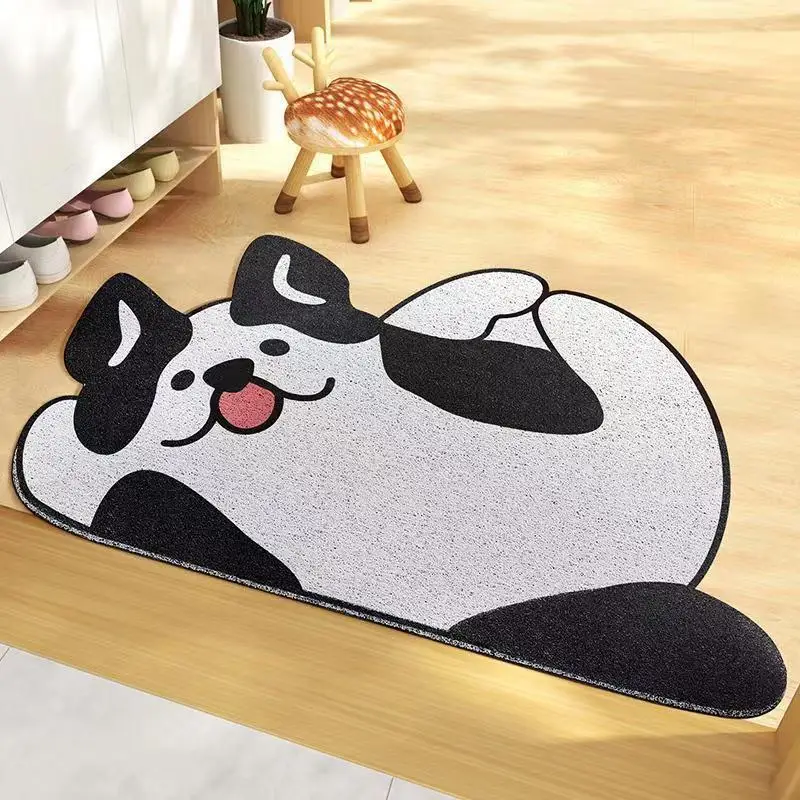 

Cartoon DOG Sand Scraping Dust Door Entrance Doormat Hallway Bath Non-slip Rug Dust Removal Carpet Wire Loop Footpad Doormat