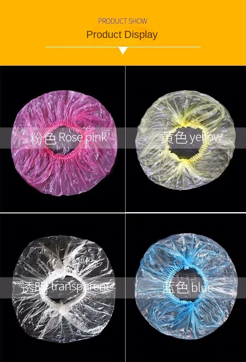 Disposable Shower Cap 100pcs Waterproof Hotel Hair Dye Shower Cap