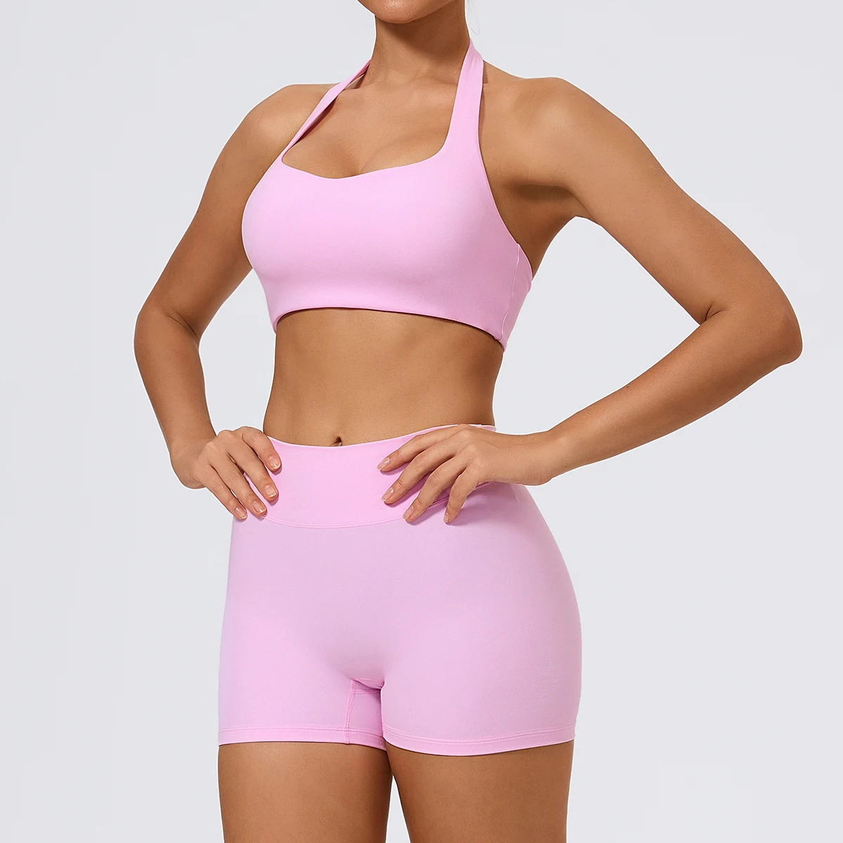 Hearuisavy 2Pcs Women's Summer Sports Suit Gym Push-Up Sports Bra With High Waist Stretch Breathable Fitness Running Yoga Pants - תמונה 5