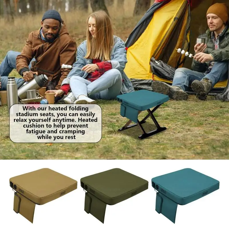 

1pcs Portable Heated Seat Cushion Battery Powered Heating Stadium Seat Pad Detachable Seat Cover Antislip And 3 Modes