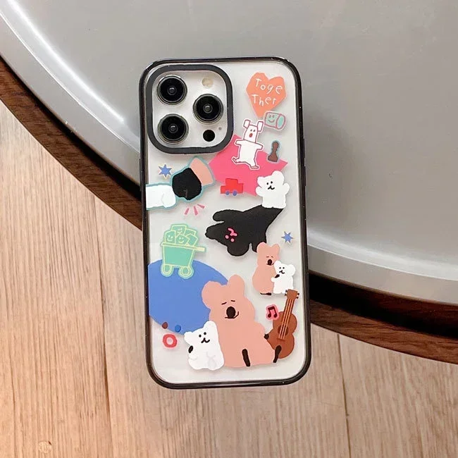 

2.0 Version Acrylic Upgrade Border Koala Phone Case Cover for IPhone 11 12 13 14 15 Pro Max Case for IPhone 14 Pro