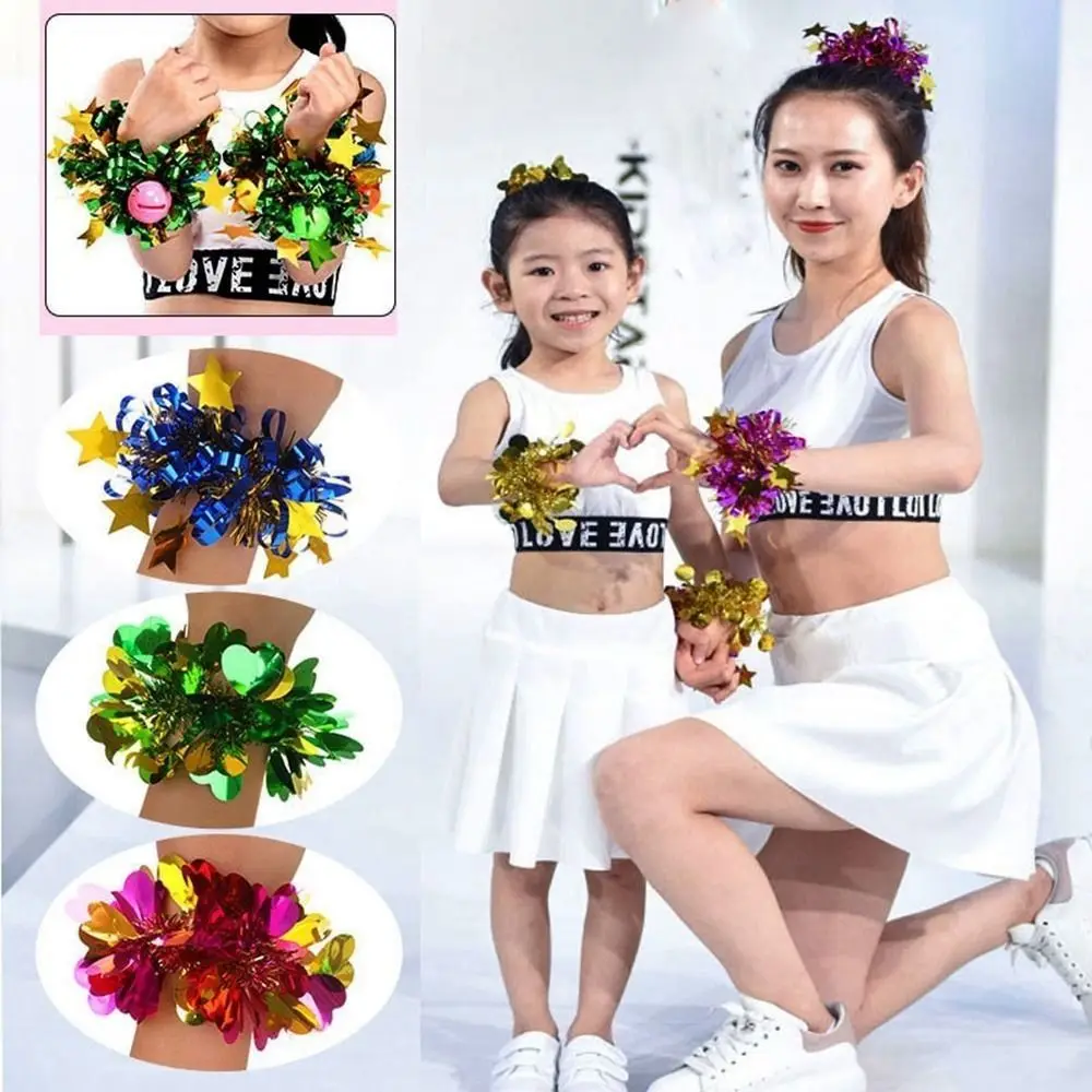 2pcs Sports Game Pompoms Cheerleading Cheering Flower Ball Apply to Children Dance Performance Sport Match Supplies Wrist Flower